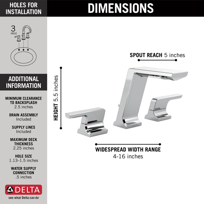 Delta Pivotal 3599LF Two Handle Widespread Bathroom Faucet