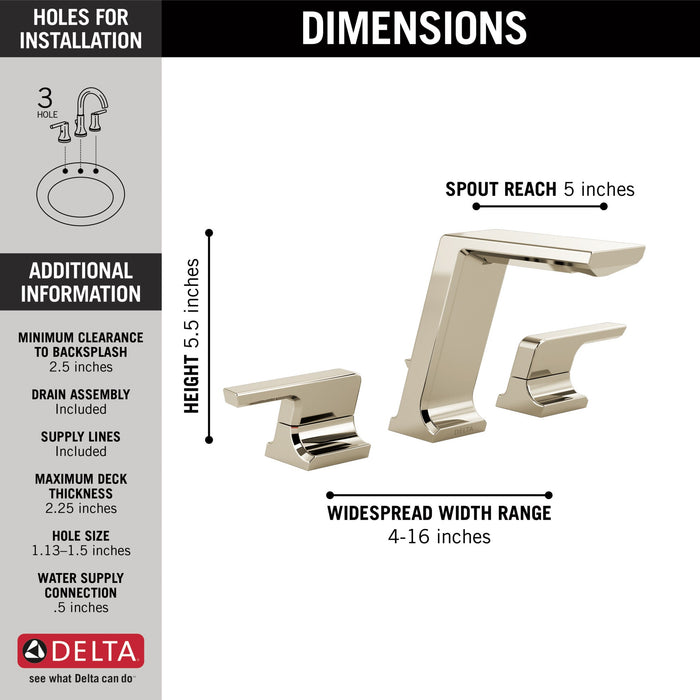 Delta Pivotal 3599LF Two Handle Widespread Bathroom Faucet