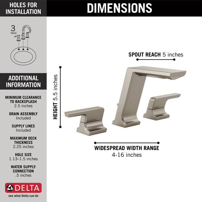 Delta Pivotal 3599LF Two Handle Widespread Bathroom Faucet