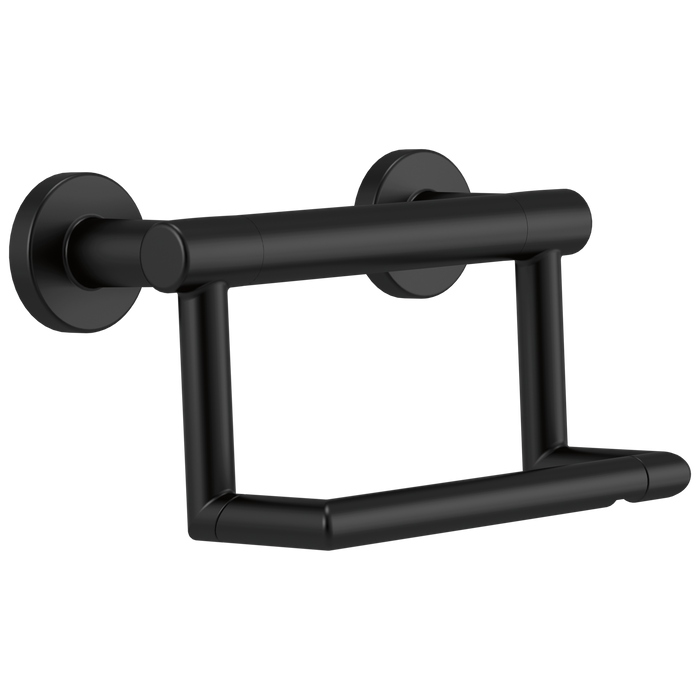 Delta BathSafety 41550 Contemporary Tissue Holder with Assist Bar, matte black