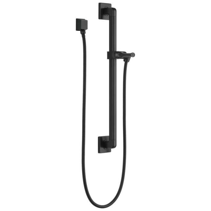 Delta Universal Showering Components 51500 Adjustable Slide Bar / Grab Bar Assembly with Elbow, matte black