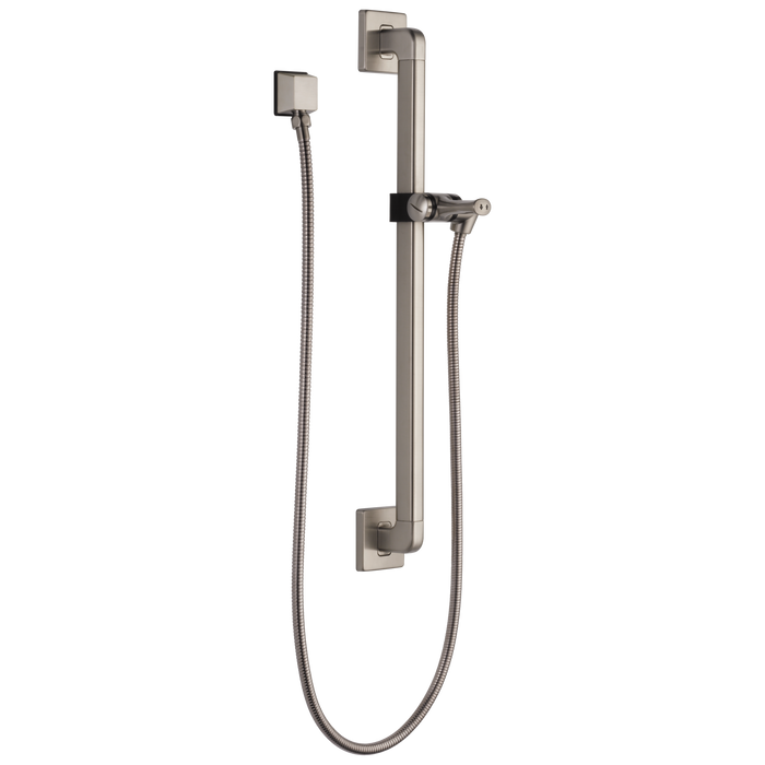 Delta Universal Showering Components 51500 Adjustable Slide Bar / Grab Bar Assembly with Elbow, stainless