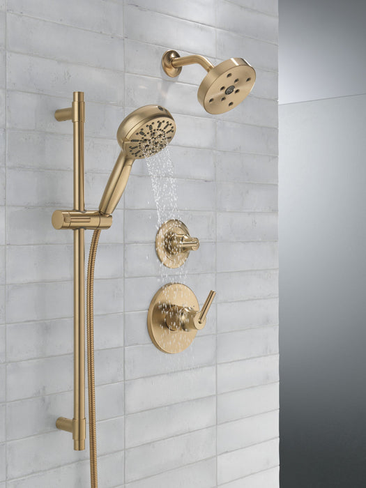 Delta Universal Showering Components 51584 7-Setting Slide Bar Hand Shower with Cleaning Spray, lumicoat champagne bronze...