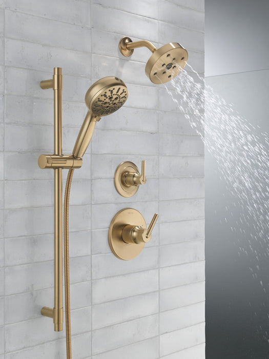 Delta Universal Showering Components 51584 7-Setting Slide Bar Hand Shower with Cleaning Spray, lumicoat champagne bronze...