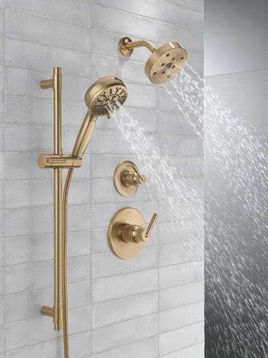 Delta Universal Showering Components 51584 7-Setting Slide Bar Hand Shower with Cleaning Spray, lumicoat champagne bronze...