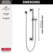 Delta Universal Showering Components 51600 Adjustable Slide Bar / Grab Bar Assembly with Elbow, chrome - view 2