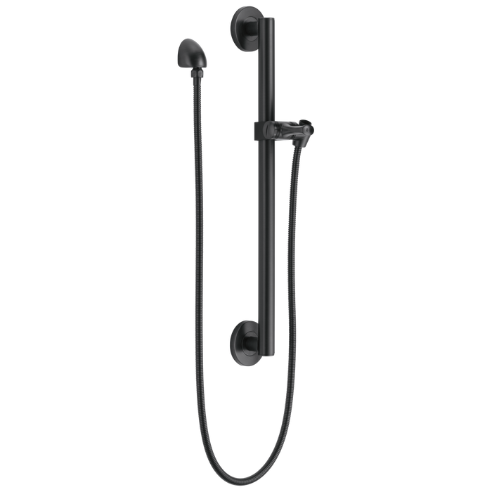 Delta Universal Showering Components 51600 Adjustable Slide Bar / Grab Bar Assembly with Elbow, matte black