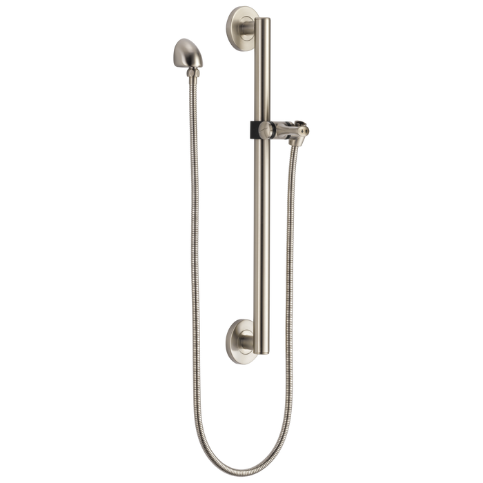 Delta Universal Showering Components 51600 Adjustable Slide Bar / Grab Bar Assembly with Elbow, stainless