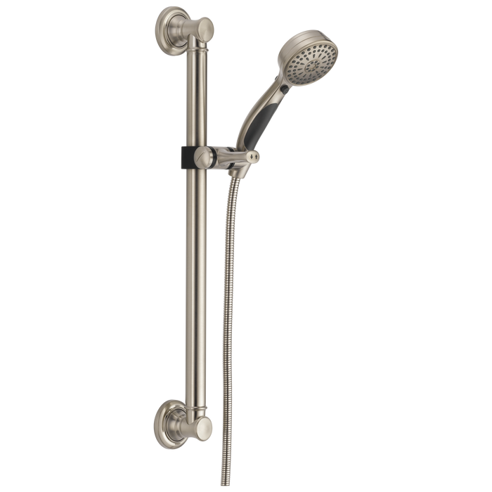 Delta Universal Showering Components 51900 ActivTouch 9-Setting Hand Shower with Traditional Slide Bar / Grab Bar, stainless