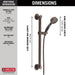 Delta Universal Showering Components 51900 ActivTouch 9-Setting Hand Shower with Traditional Slide Bar / Grab Bar,...