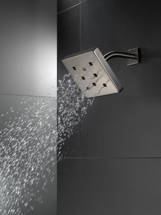 Delta Universal Showering Components 52171 H2OKINETIC Single-Setting Metal Raincan Shower Head, lumicoat black stainless...