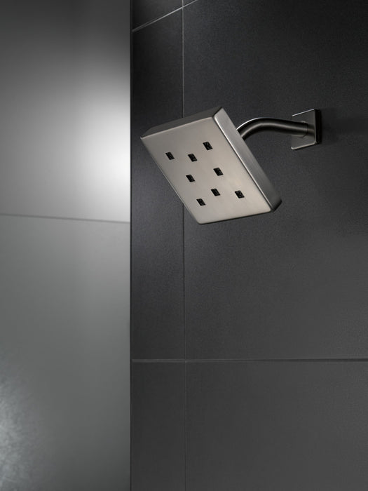 Delta Universal Showering Components 52171 H2OKINETIC Single-Setting Metal Raincan Shower Head, lumicoat black stainless...