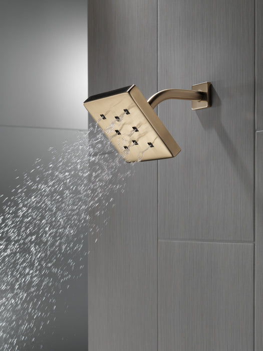 Delta Universal Showering Components 52171 H2OKINETIC Single-Setting Metal Raincan Shower Head, lumicoat champagne bronze...