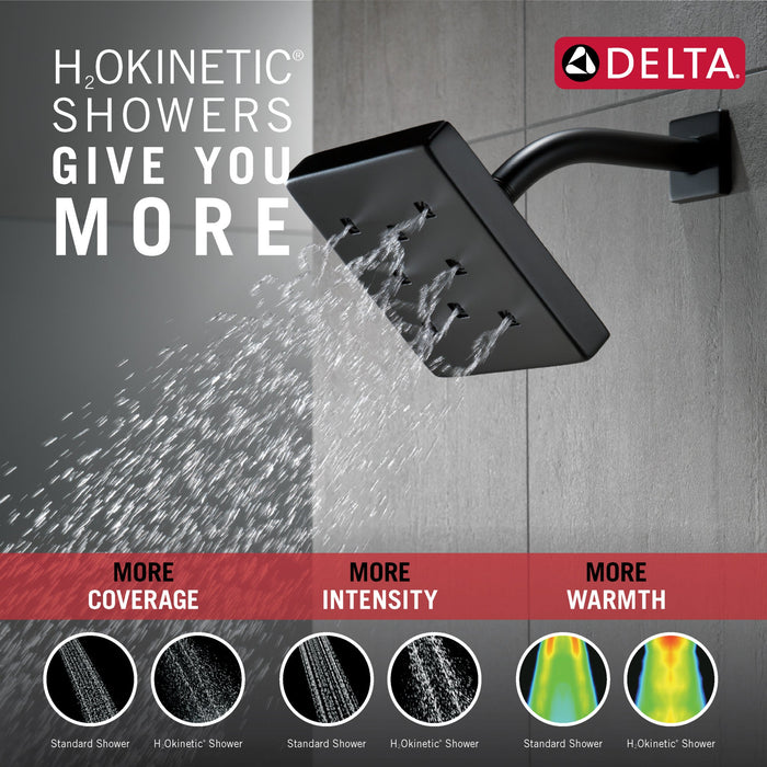 Delta Universal Showering Components 52171 H2OKINETIC Single-Setting Metal Raincan Shower Head, matte black - view 5