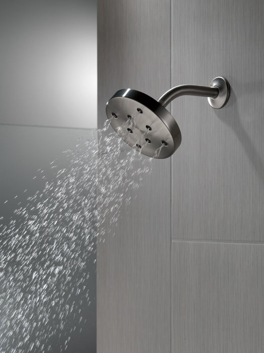 Delta Universal Showering Components 52175 H2OKINETIC Single-Setting Metal Raincan Shower Head, lumicoat black stainless...
