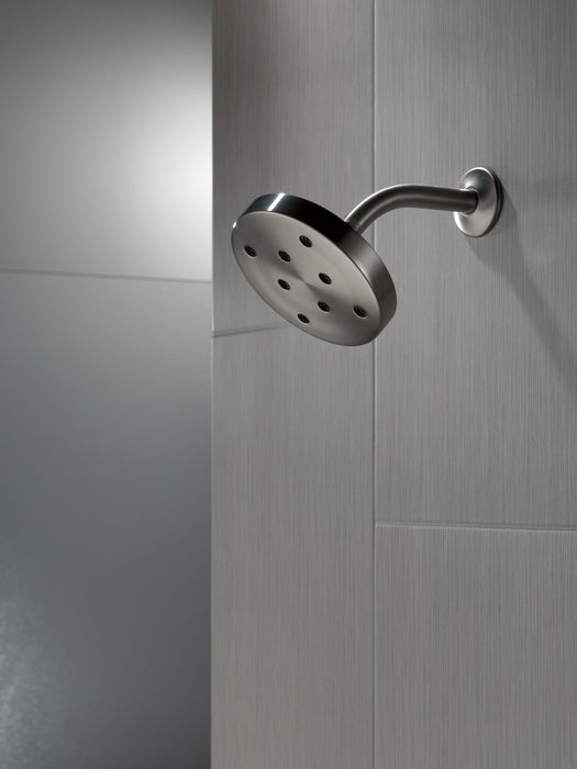 Delta Universal Showering Components 52175 H2OKINETIC Single-Setting Metal Raincan Shower Head, lumicoat black stainless...