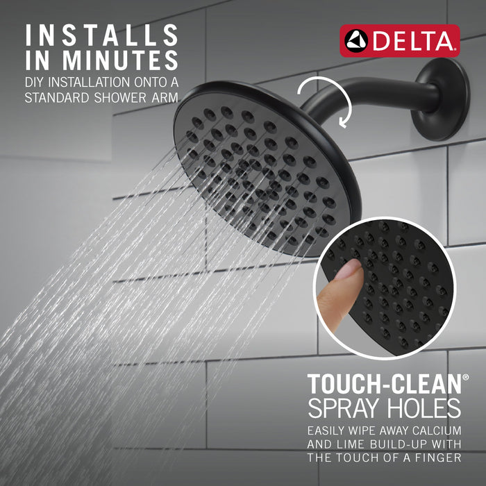 Delta Universal Showering Components 52433 Single-Setting Raincan Shower Head, matte black - view 5