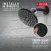 Delta Universal Showering Components 52433 Single-Setting Raincan Shower Head, matte black - view 5