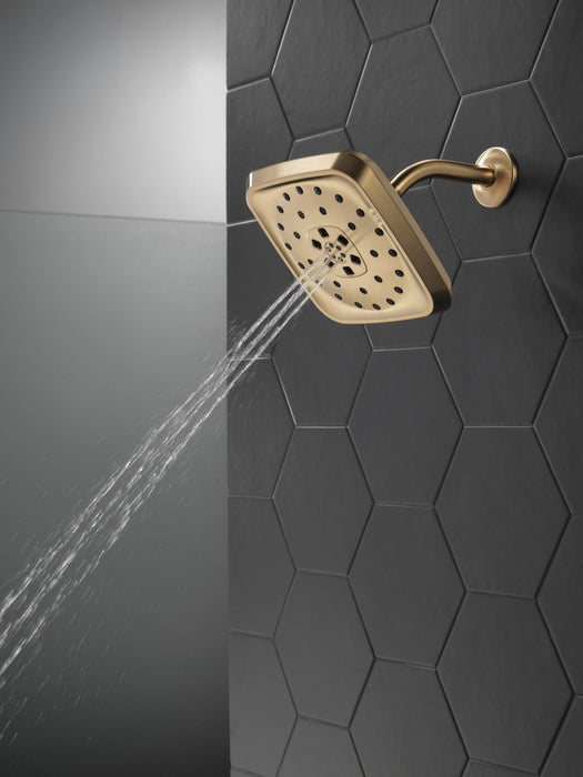Delta Universal Showering Components 52460 H2Okinetic 4-Setting Shower Head with Ultrasoak, lumicoat champagne bronze -...