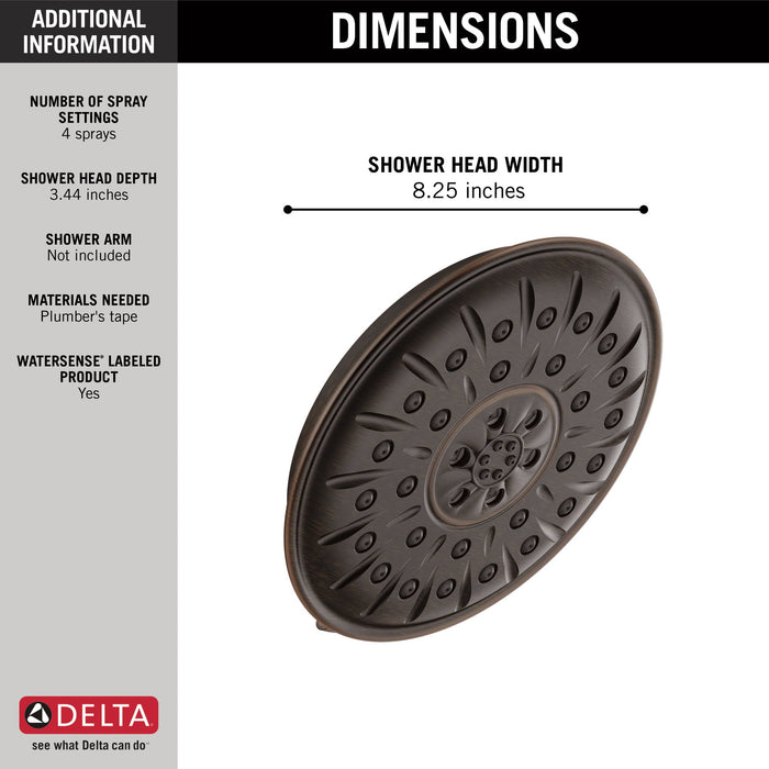 Delta Universal Showering Components 52487 Ultrasoak 4-Setting Shower Head, venetian bronze - view 3