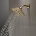Delta Universal Showering Components 52664 H2OKINETIC 5-Setting Angular Modern Raincan Shower Head, lumicoat champagne...