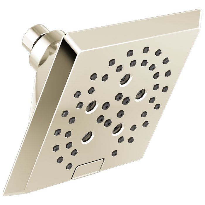 Delta Universal Showering Components 52664 H2OKINETIC 5-Setting Angular Modern Raincan Shower Head, lumicoat polished nickel