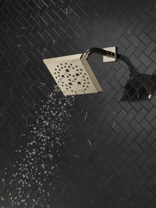 Delta Universal Showering Components 52664 H2OKINETIC 5-Setting Angular Modern Raincan Shower Head, lumicoat polished...