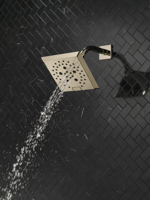 Delta Universal Showering Components 52664 H2OKINETIC 5-Setting Angular Modern Raincan Shower Head, lumicoat polished...