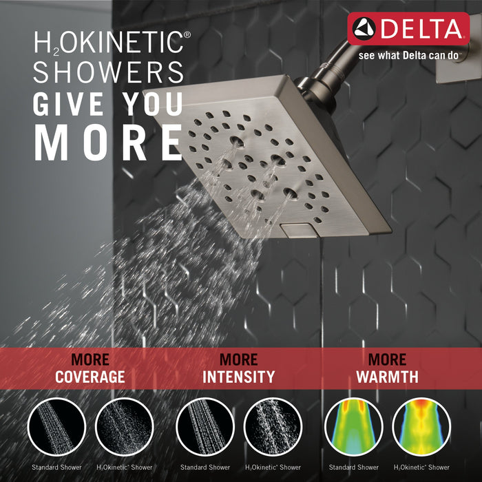 Delta Universal Showering Components 52664 H2OKINETIC 5-Setting Angular Modern Raincan Shower Head