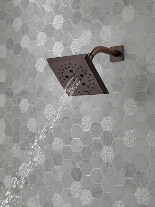 Delta Universal Showering Components 52664 H2OKINETIC 5-Setting Angular Modern Raincan Shower Head