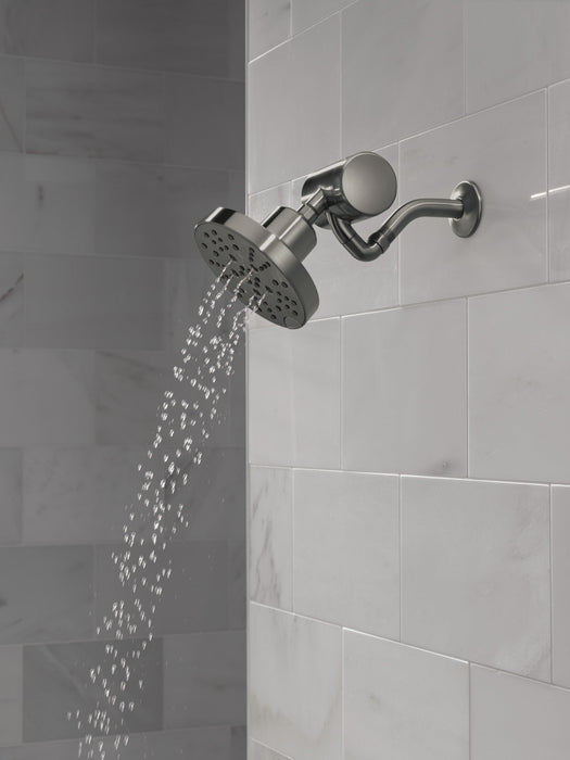 Delta Universal Showering Components 52668 H2OKINETIC 5-Setting Contemporary Raincan Shower Head, lumicoat black...