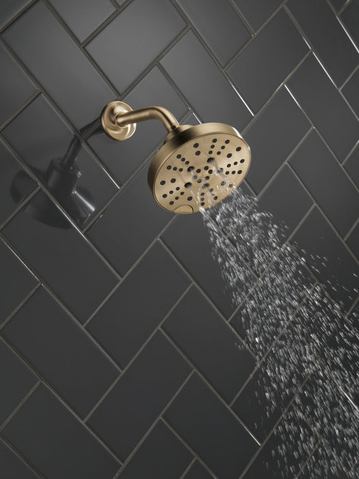 Delta Universal Showering Components 52668 H2OKINETIC 5-Setting Contemporary Raincan Shower Head, lumicoat champagne...