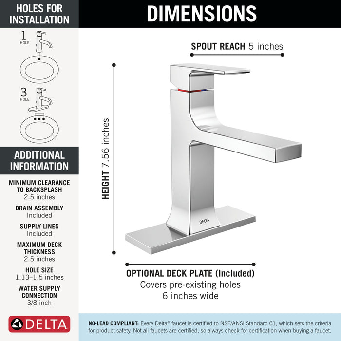 Delta Velum 537 Single Handle Bathroom Faucet, chrome - view 2