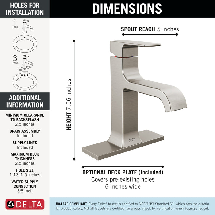 Delta Velum 539 Single Handle Bathroom Faucet, stainless - view 2