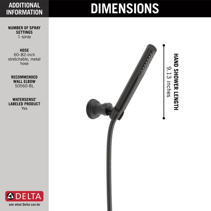 Delta Grail 55085 Premium Single-Setting Adjustable Wall Mount Hand Shower, matte black - view 5