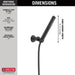 Delta Grail 55085 Premium Single-Setting Adjustable Wall Mount Hand Shower, matte black - view 5