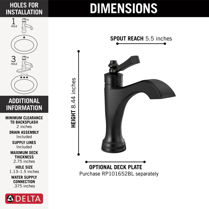 Delta Dorval 556T Touch2O Bathroom Faucet with Touchless Technology