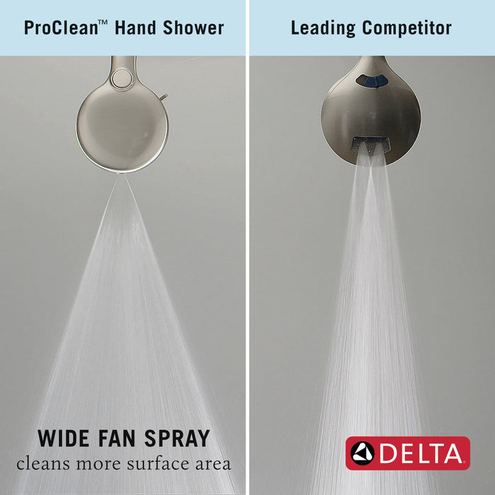 Delta Universal Showering Components 55884 7-Setting Wall Mount Hand Shower with Cleaning Spray, lumicoat polished nickel...