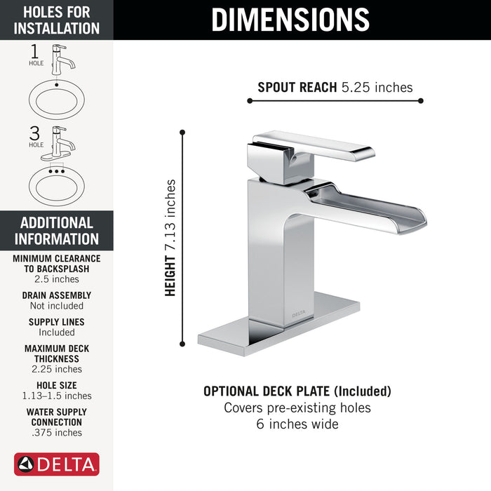 Delta Ara 568LF Single Handle Channel Bathroom Faucet, chrome 3 - view 2