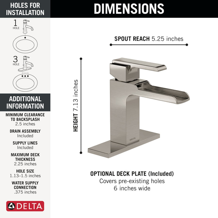 Delta Ara 568LF Single Handle Channel Bathroom Faucet, stainless - view 4