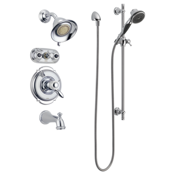 Delta 57021 Premium 3-Setting Slide Bar Hand Shower, chrome - view 2
