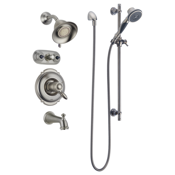 Delta 57021 Premium 3-Setting Slide Bar Hand Shower, stainless - view 2
