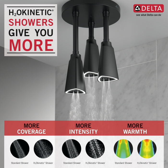 Delta Universal Showering Components 57140 H2OKINETIC Pendant Raincan Shower Head with LED Light