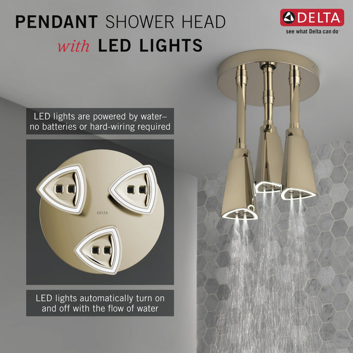 Delta Universal Showering Components 57140 H2OKINETIC Pendant Raincan Shower Head with LED Light