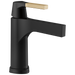 Delta Zura 574T Touch2O Bathroom Faucet with Touchless Technology, matte black champagne bronze