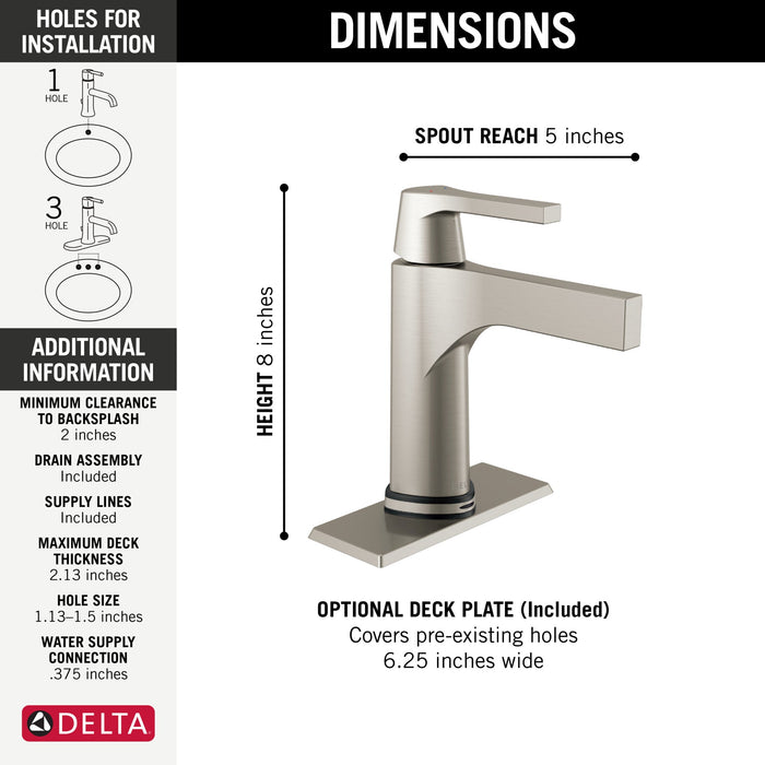 Delta Zura 574T Touch2O Bathroom Faucet with Touchless Technology, stainless - view 2