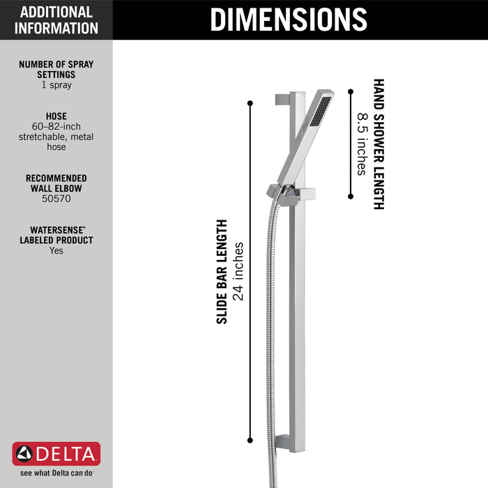 Delta Vero 57530 Premium Single-Setting Slide Bar Hand Shower, chrome - view 4