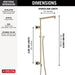 Delta Universal Showering Components 58420 Shower Column 26" Angular, lumicoat polished nickel - view 2