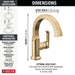 Delta Tetra 588SH Single Handle Bathroom Faucet, lumicoat champagne bronze - view 2