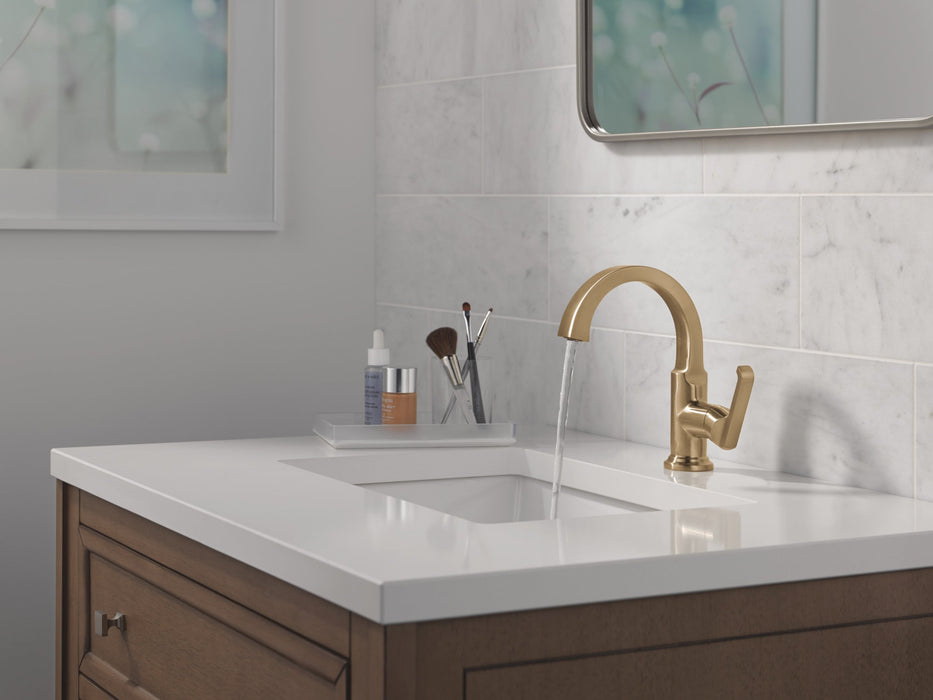 Delta Tetra 588SH Single Handle Bathroom Faucet, lumicoat champagne bronze - view 3
